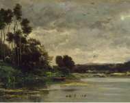 Daubigny Charles-Francois River Bank  - Hermitage